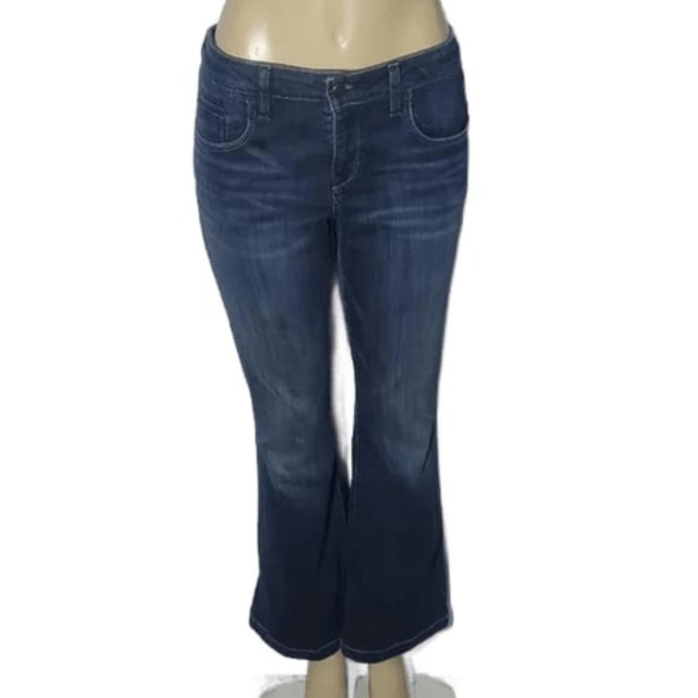 Pilcro Anthropologie Women's Dark Wash Flare Blue Jeans Size 31P